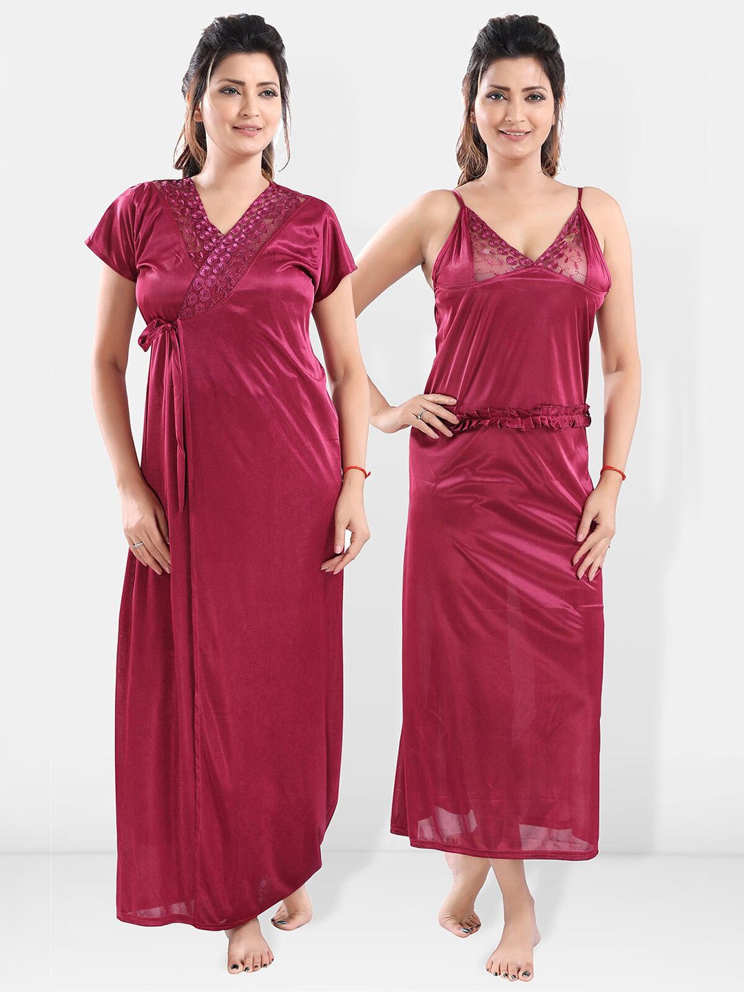 Be You Satin Maxi Nightdress With Robe