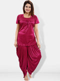 Be You Short Sleeves Lace Satin Top & Patiyala