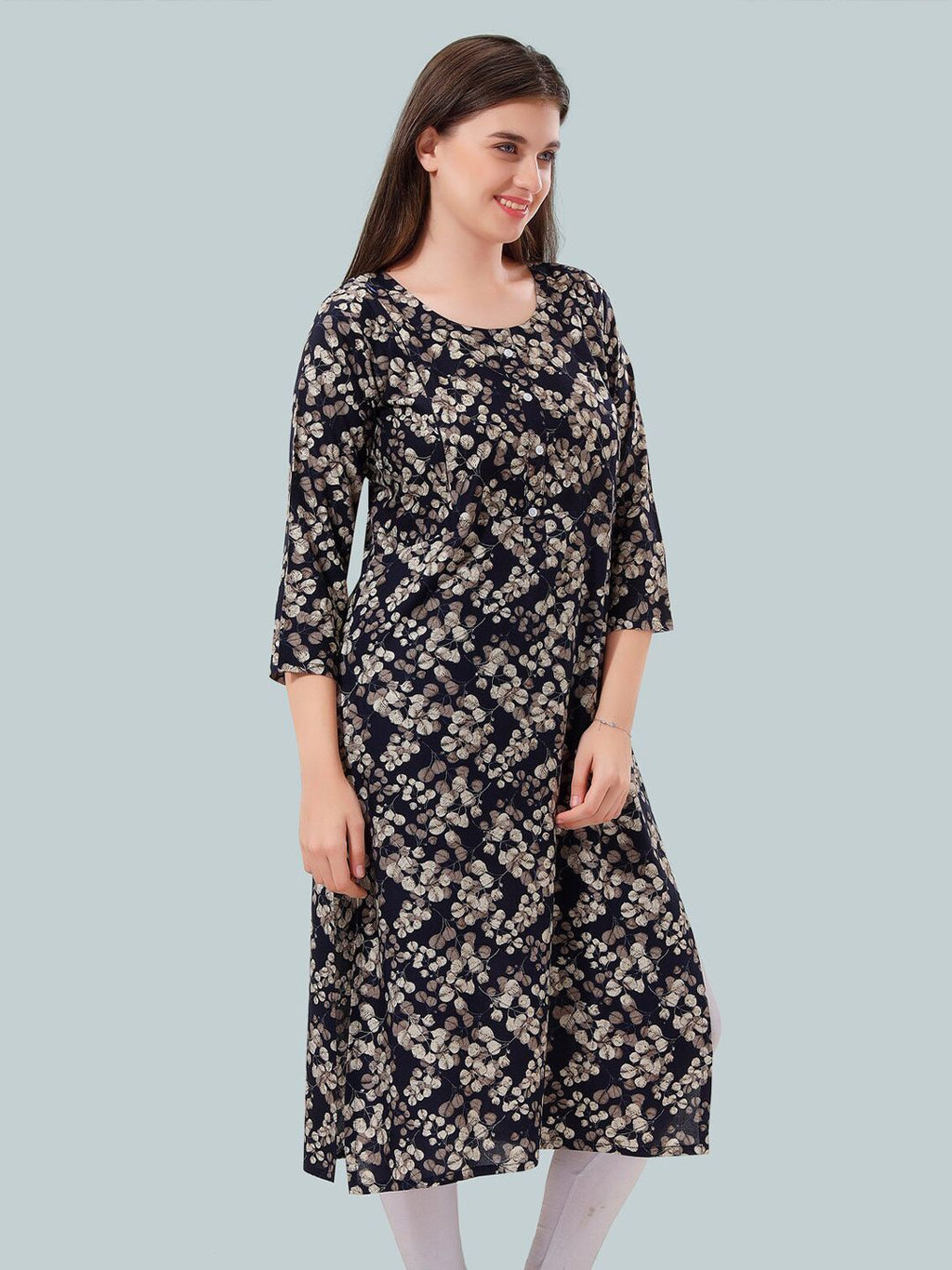 Women Foil Printed Maternity Kurta