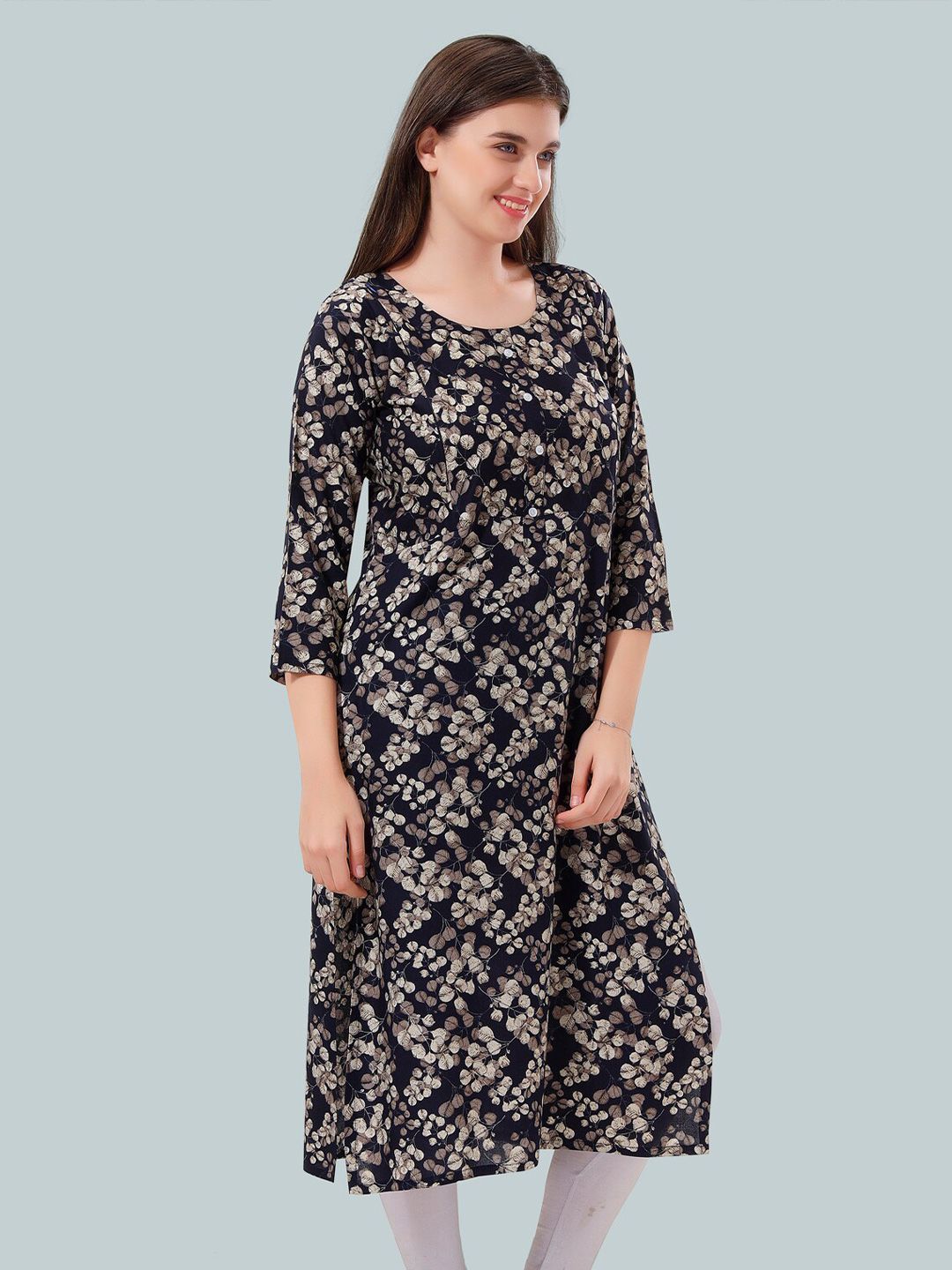 Women Foil Printed Maternity Kurta