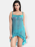 Be You Striped Net Baby Doll With Briefs