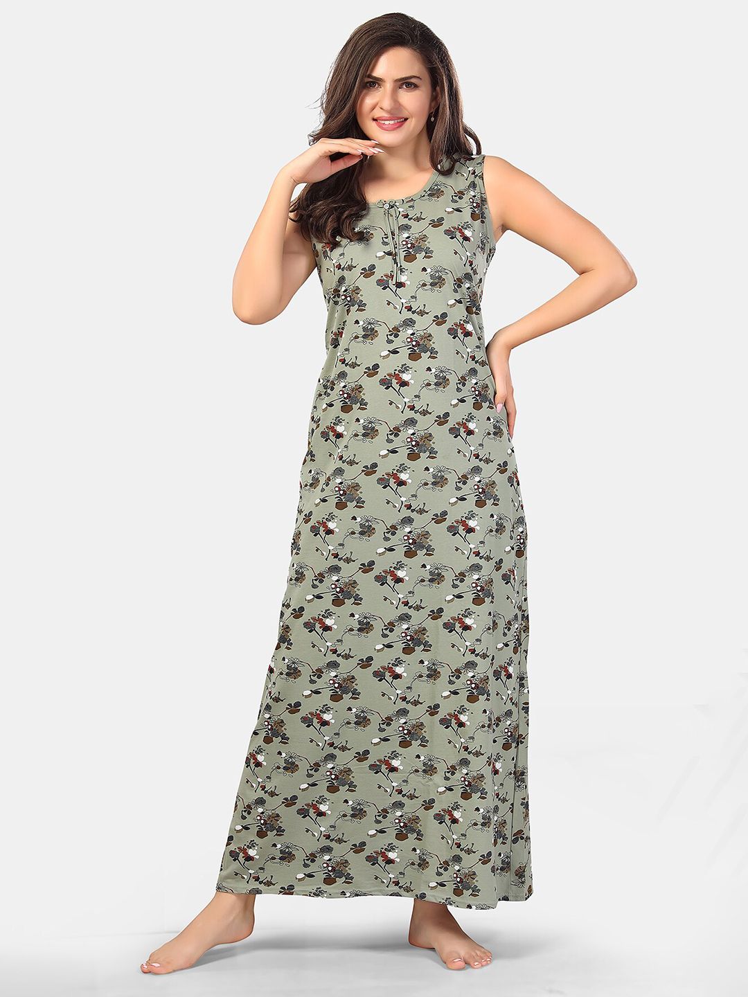 Be You Floral Printed Maxi Nightdress