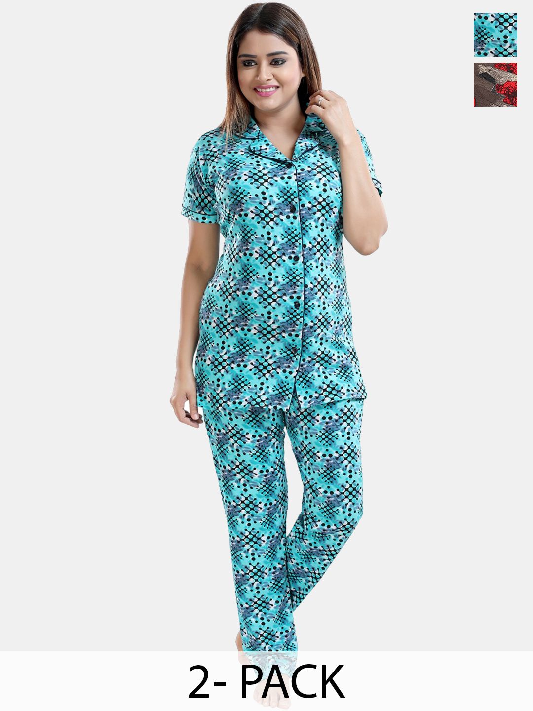Be You Pack of 2 Printed Shirt With Pyjamas