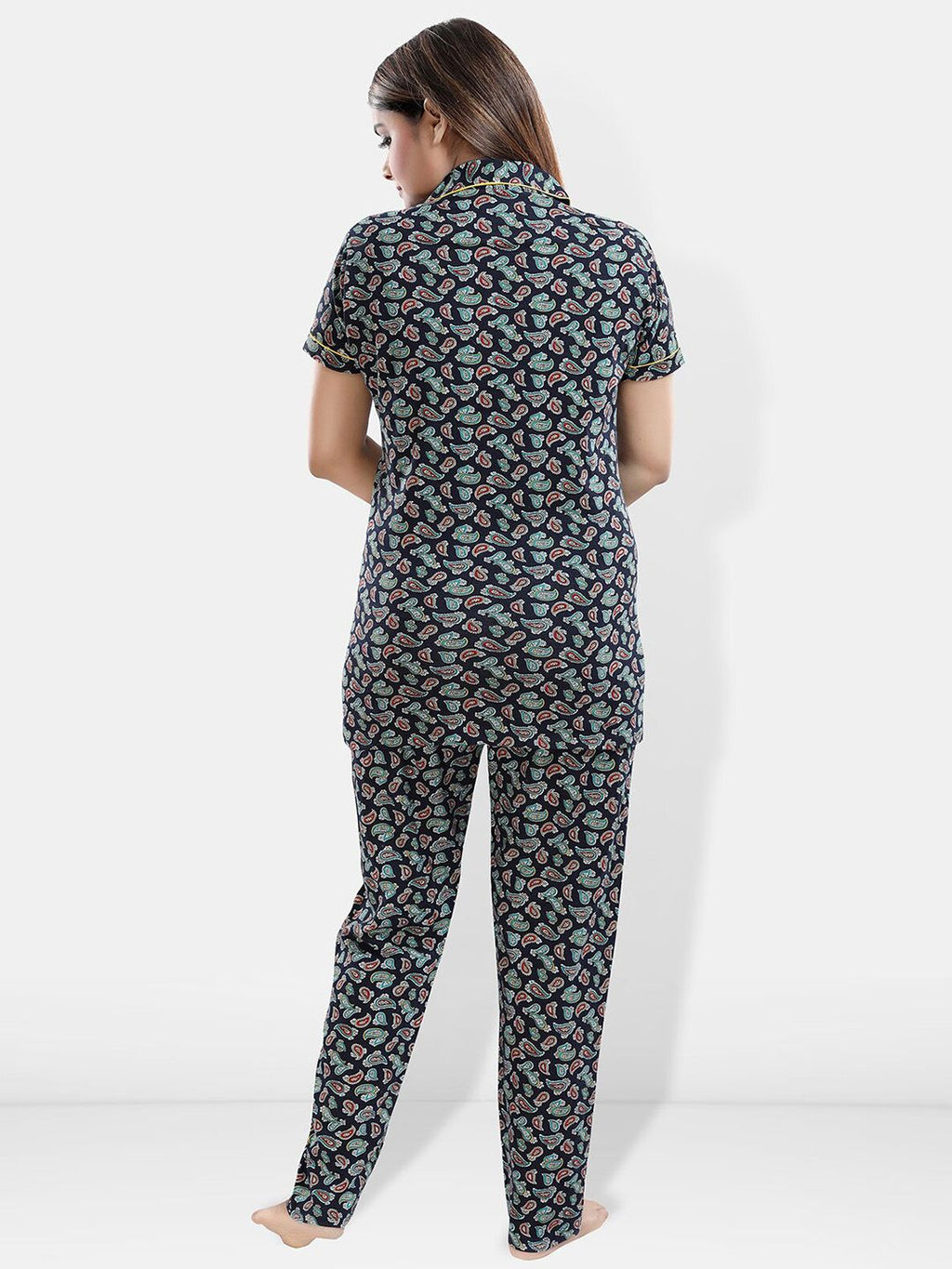Ethnic Motifs Printed Shirt With Pyjamas