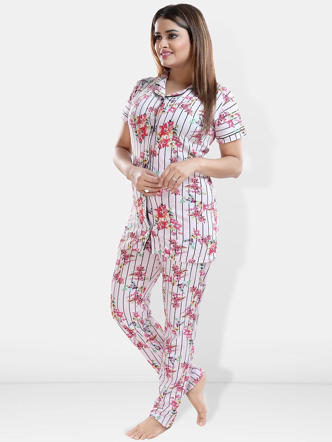Pack of 2 Printed Cotton Night suit