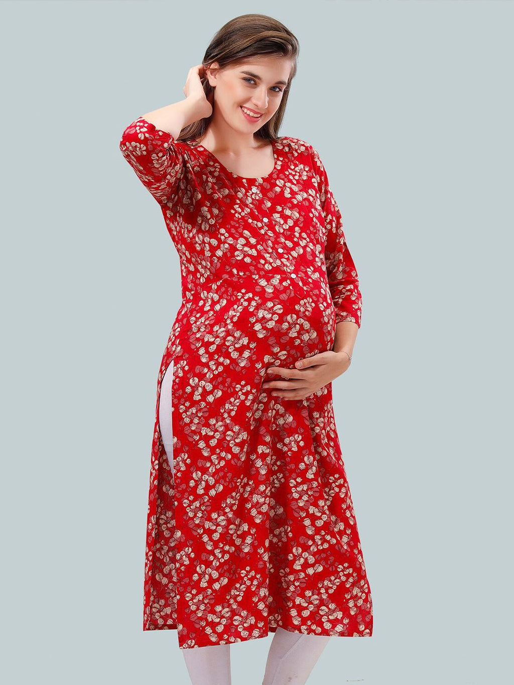 Women Floral Printed Maternity Kurta