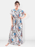 Be You Floral Printed Maxi Satin Kaftan Nightdress