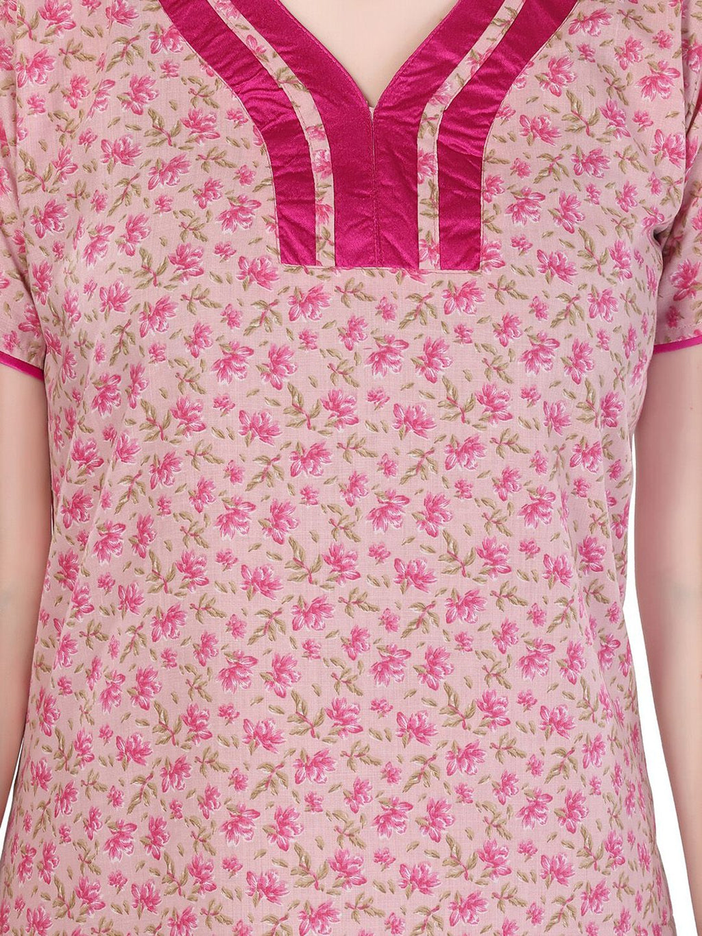 Pink Printed Maxi Nightdress