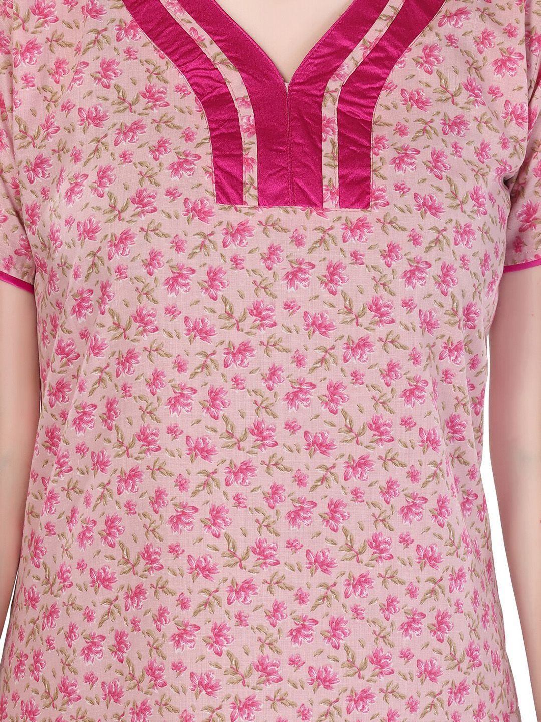 Pink Printed Maxi Nightdress