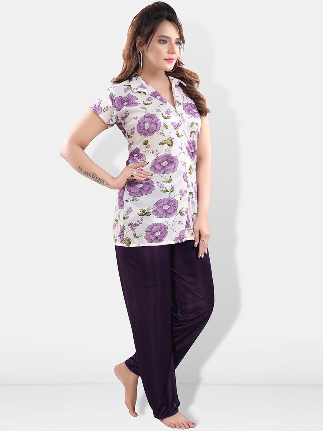 Women Floral Printed Night suit