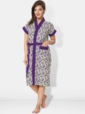 Be You Women Floral Printed Cotton Anti-bacterial Super Soft Bath Robe With Belt