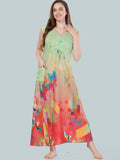 Be You Green Printed Maxi Nightdress