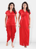 Be You V-Neck Satin Night Suit With Robe