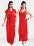 Be You V-Neck Satin Lace Night Suit With Robe