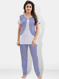 Be You Striped Satin Night Suit