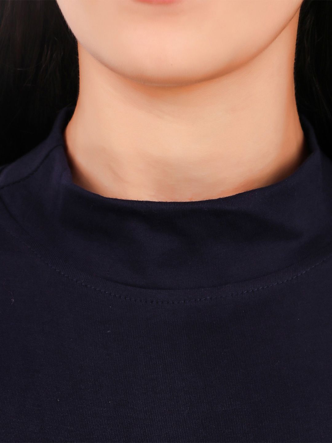 High Neck Cotton Fitted Crop Top
