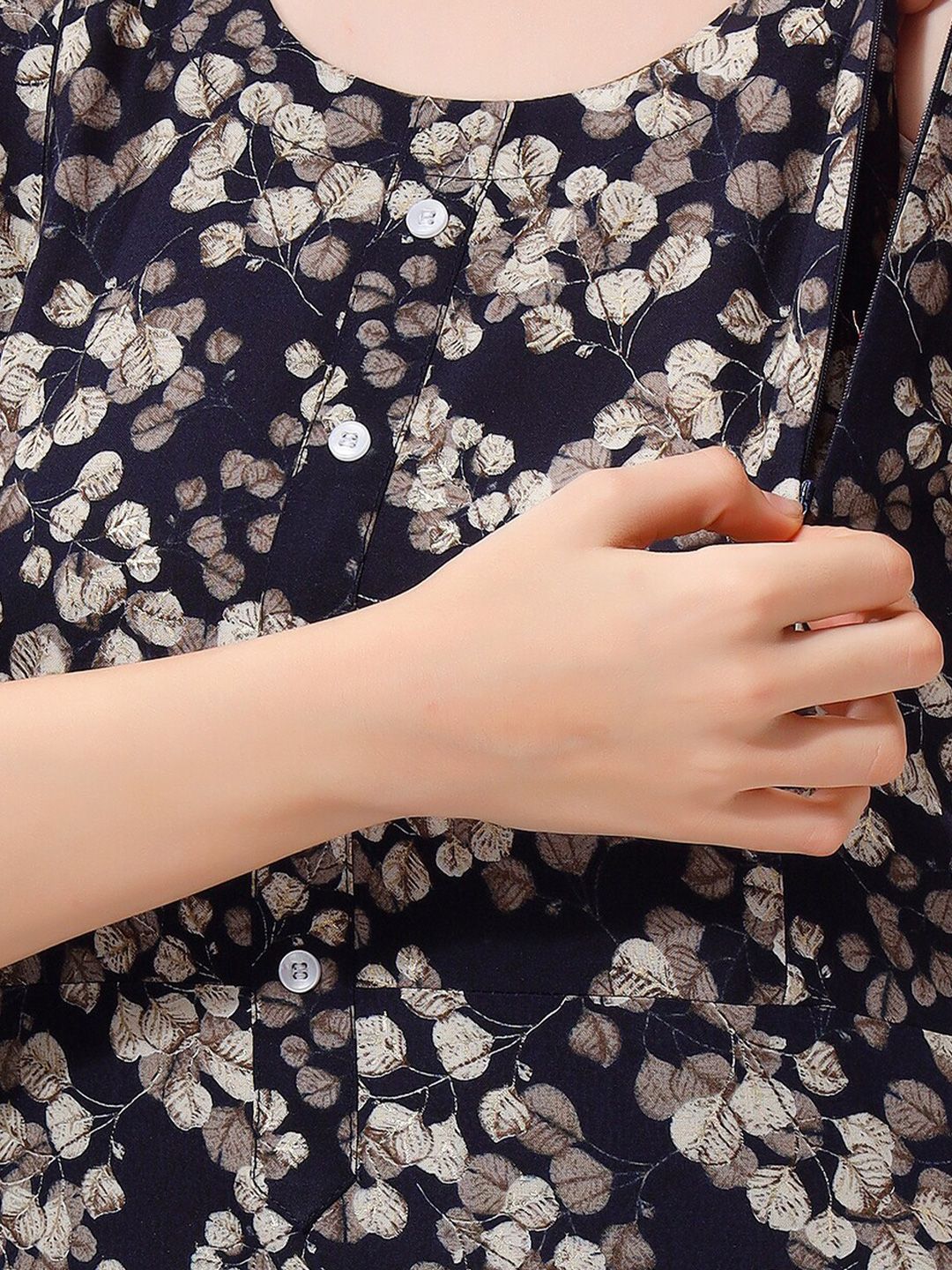 Women Foil Printed Maternity Kurta