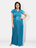 Be You 6 Pieces Satin Maxi Nightwear Set