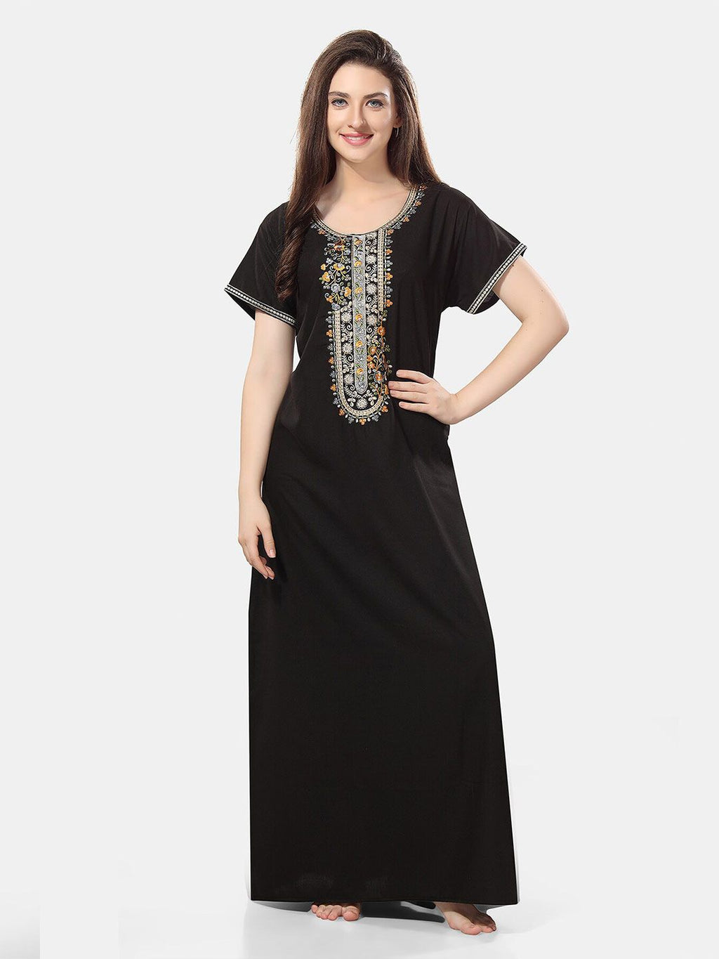 Be You Floral Embroidered Maxi Nightdress