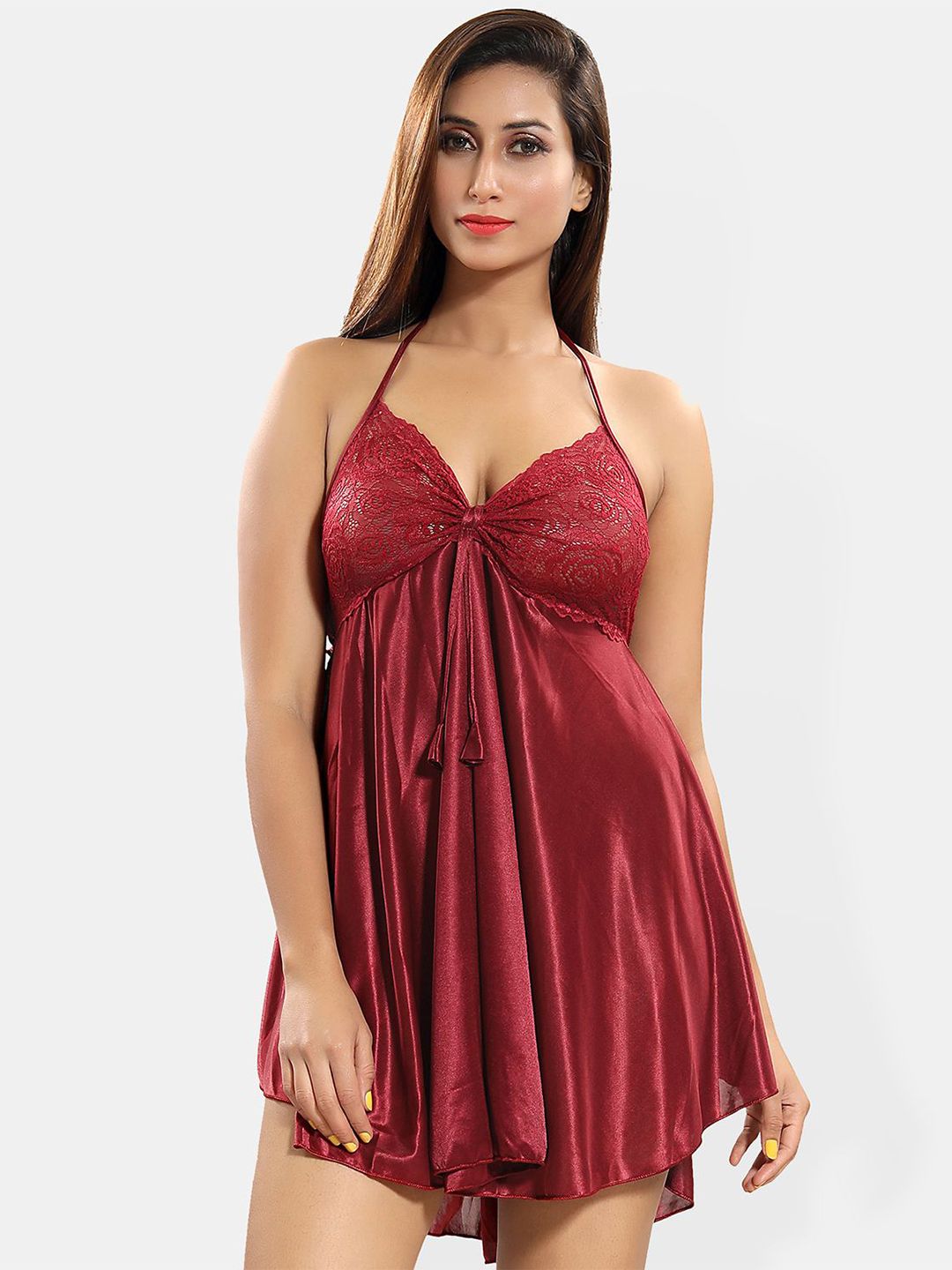 Be You Satin Halter Neck Baby Doll