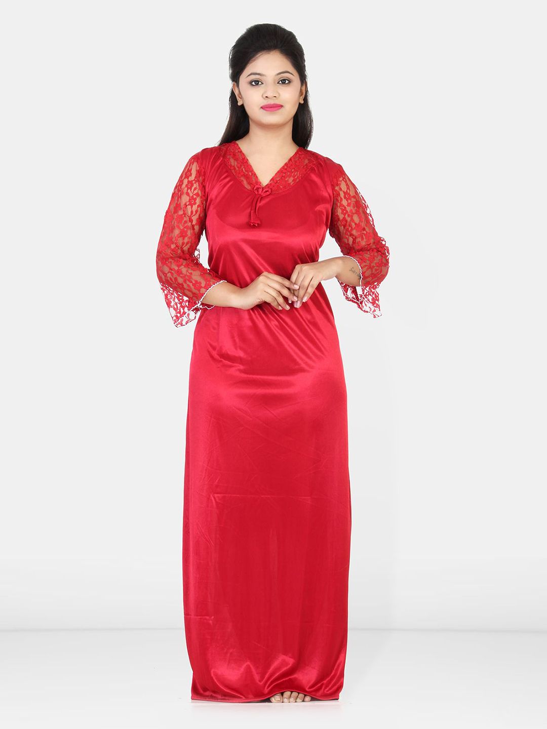 Be You Women Satin Maxi Nightdress