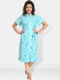 Be You Women Printed Cotton Anti-bacterial Super Soft Bath Robe With Belt