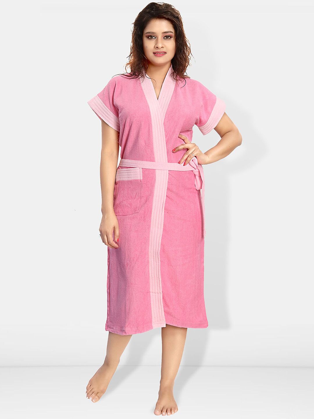 Be You Women Cotton Anti-bacterial Super Soft Bath Robe With Belt