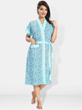 Be You Women Printed Cotton Anti-bacterial Super Soft Bath Robe With Belt