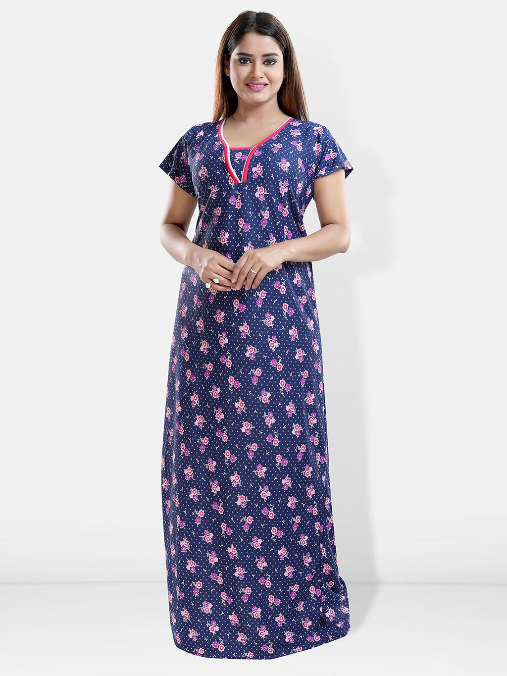 Be You Floral Printed Satin Maxi Nightdress