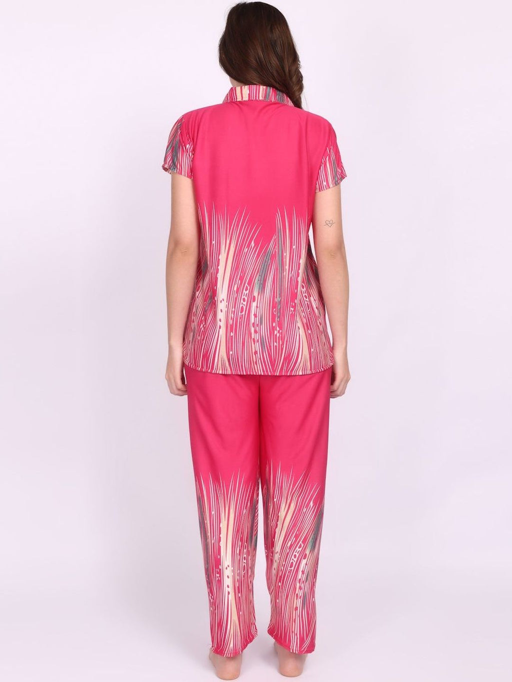 Women Floral Printed Satin Night suit