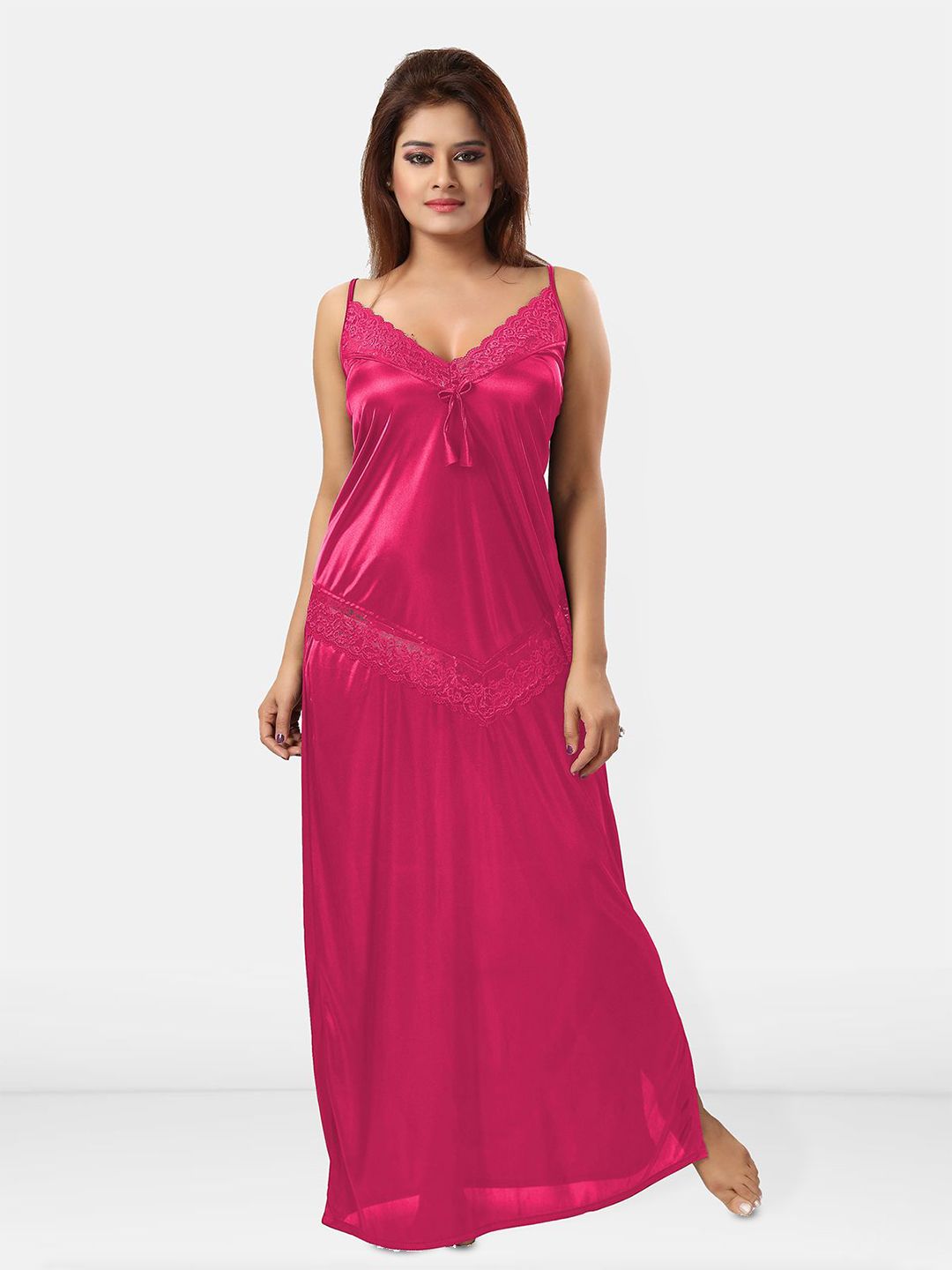 Be You Women Self Design Shoulder Strap Nightdress