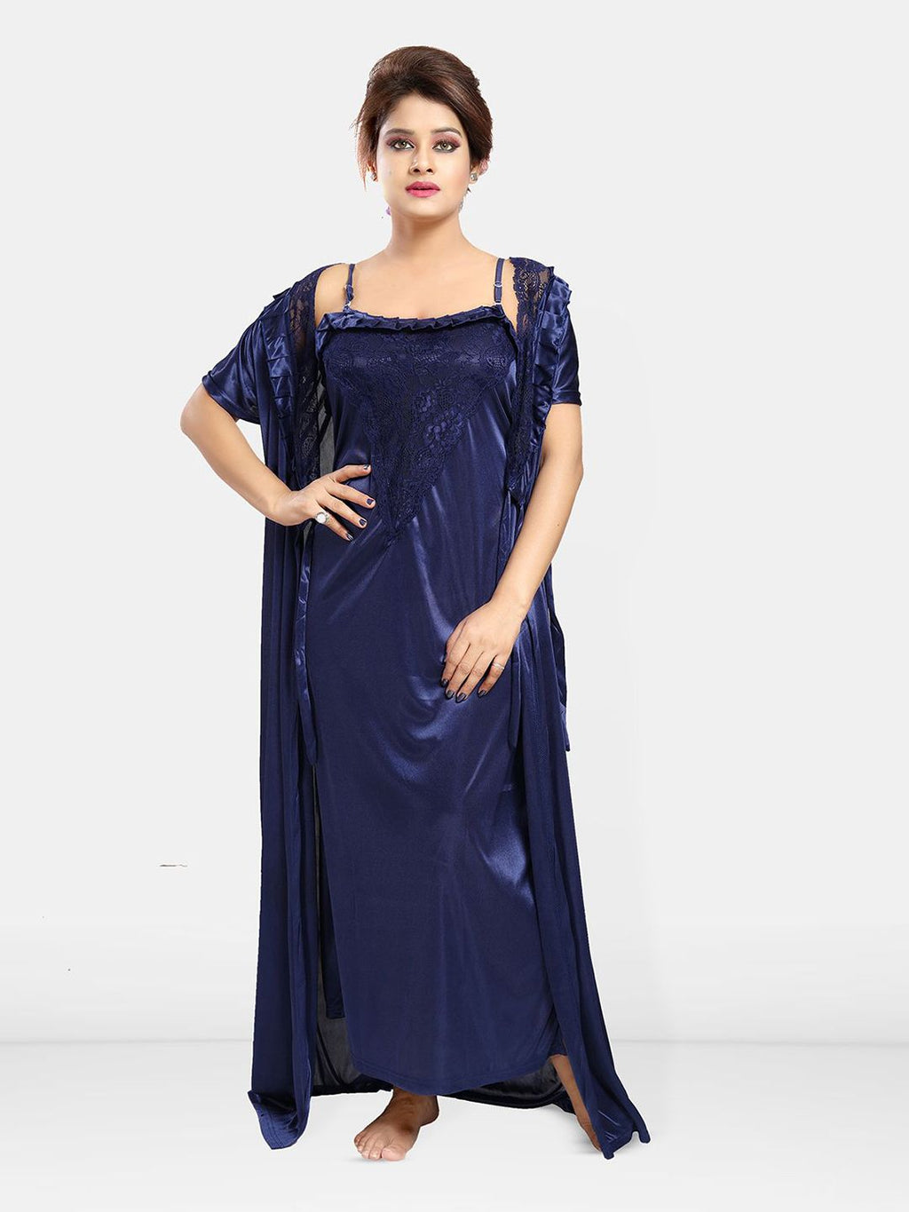 Women 2 pieces Maxi Wrap Nightdress