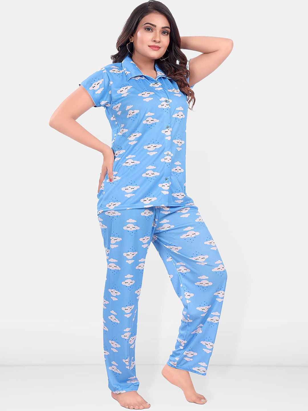 Women Graphic Printed Night suit