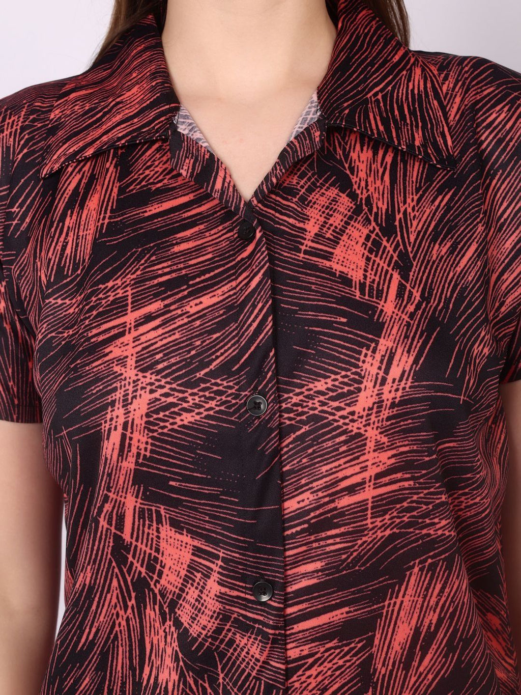 Women Abstract Printed Shirt & Pyjama Night suit