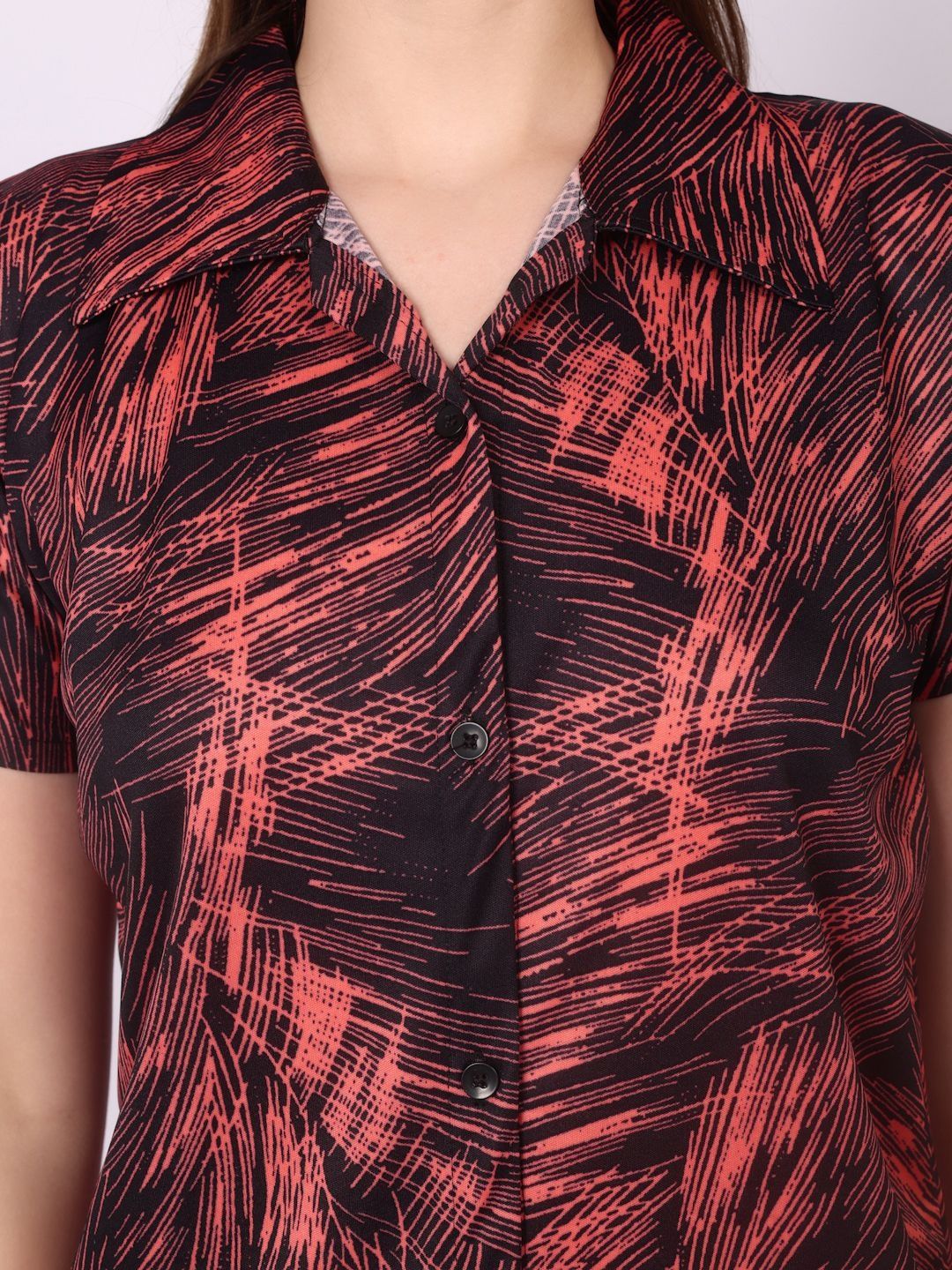 Women Abstract Printed Shirt & Pyjama Night suit