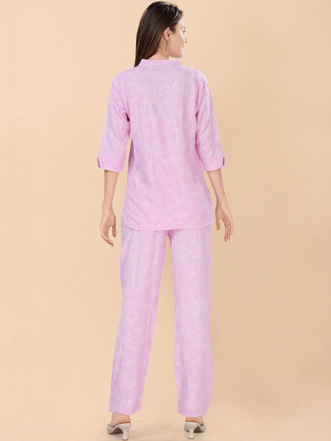 Embroidered Top With Trousers Co-Ords