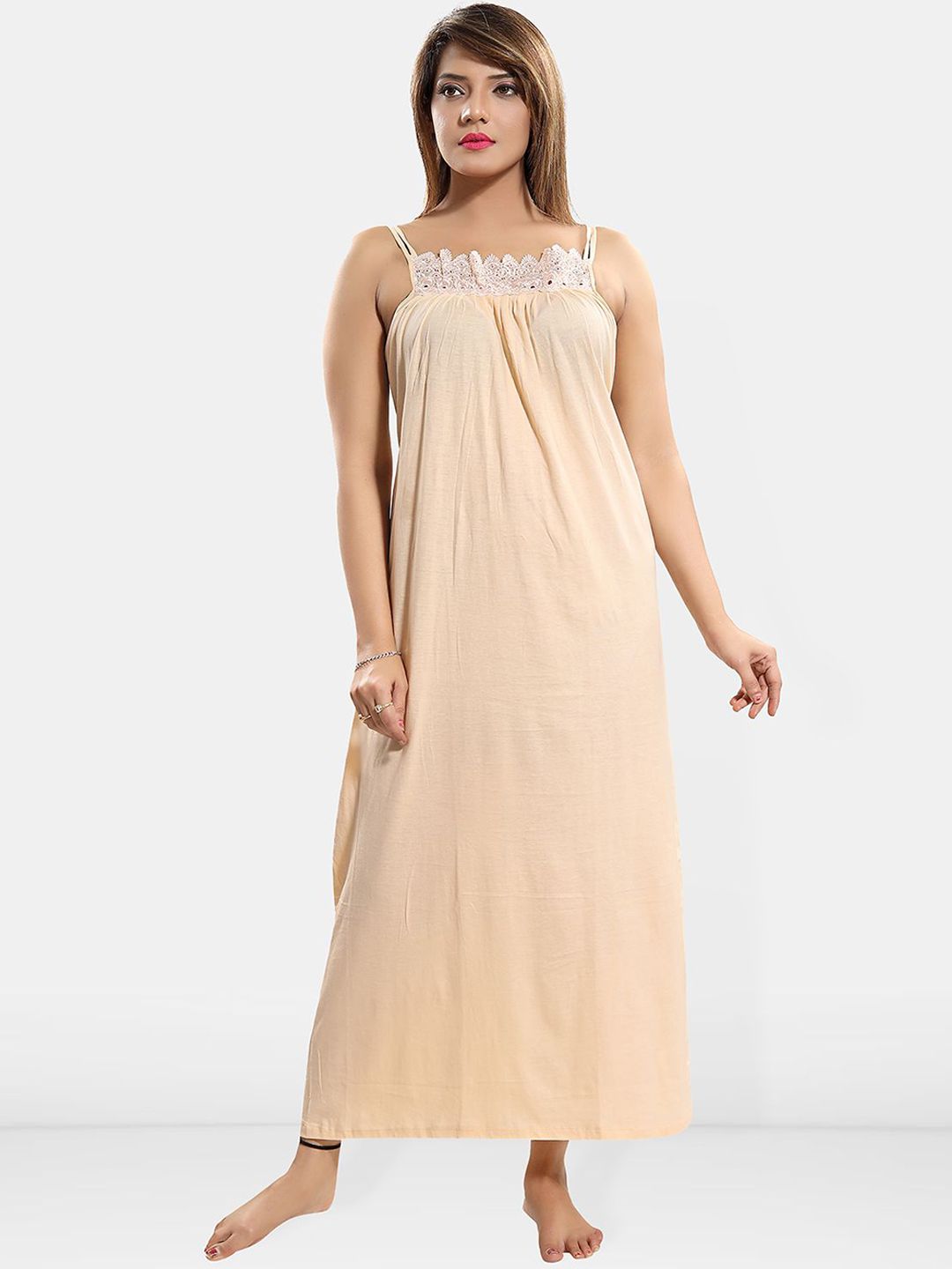 Be You Lace Cotton Maxi Nightdress