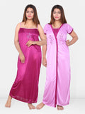 Be You Set of 2 Embroidered Maxi Wrap Nightdress