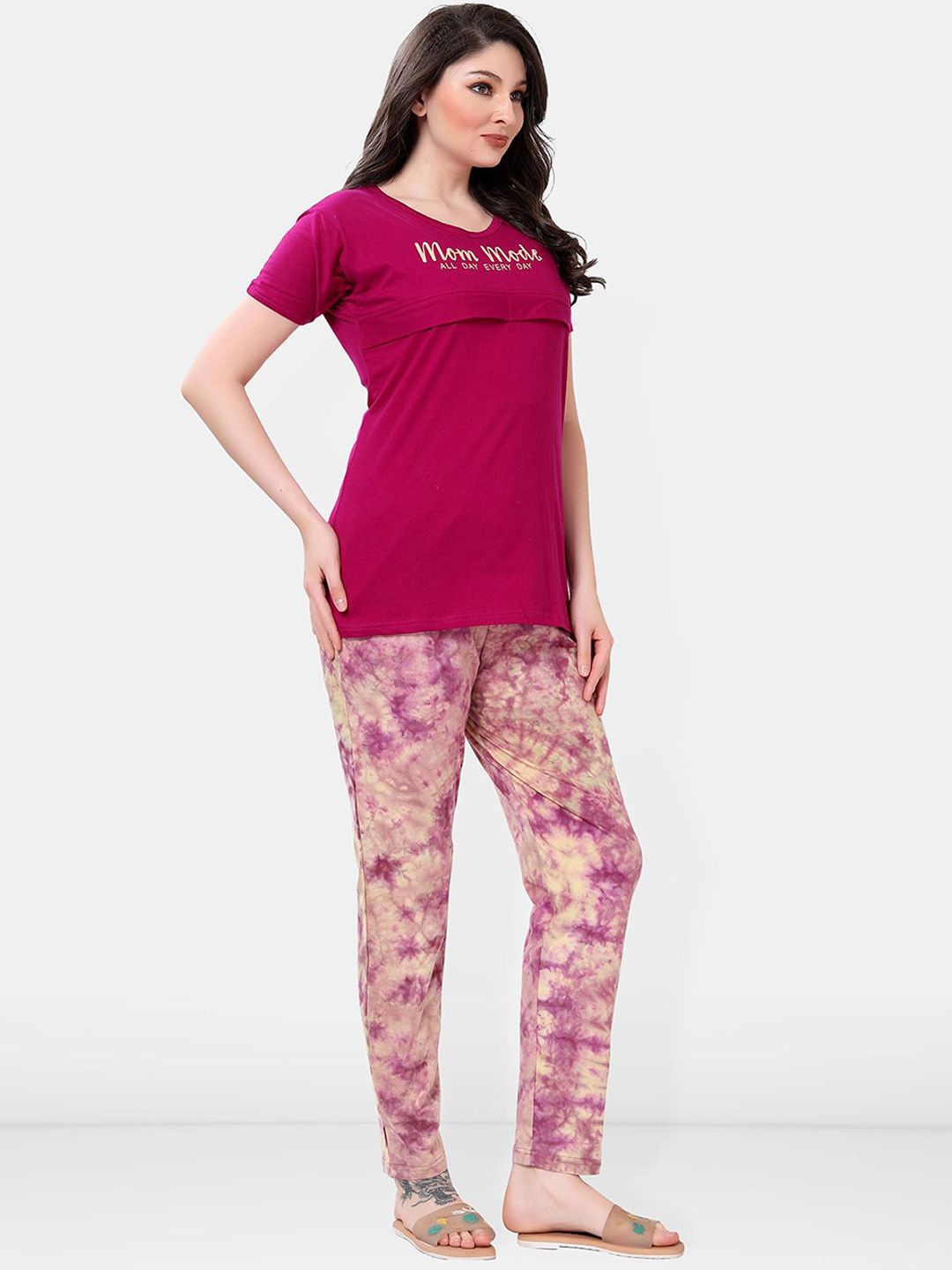 Women Tie and Dye Printed Night suit