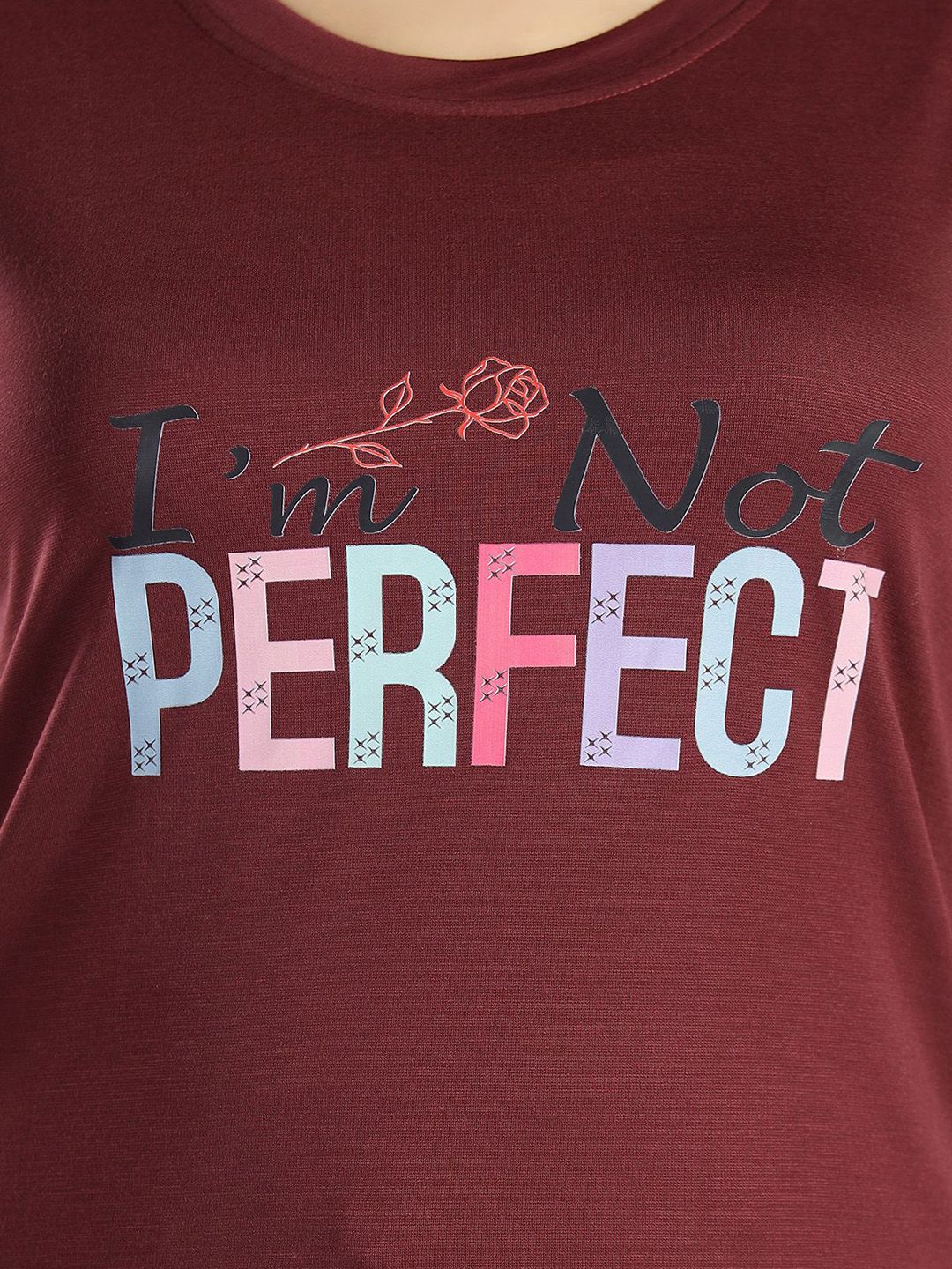 Women Typography Printed Night suit