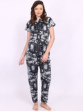 Be You Women Tie-Dye Print Top & Pyjama Night suit