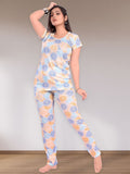 Be You Women Abstract Printed Round Neck Night suit