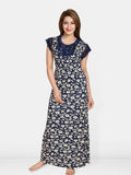 Be You Women Printed Maxi Nightdress